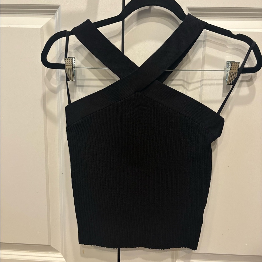 Aritzia Babaton Sculpt Knit Criss Cross Tank Black BNWT Size M - Picture 10 of 11